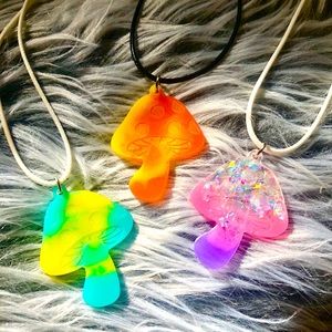 Tie Dye Mushroom Necklaces - Custom Amanita Necklace